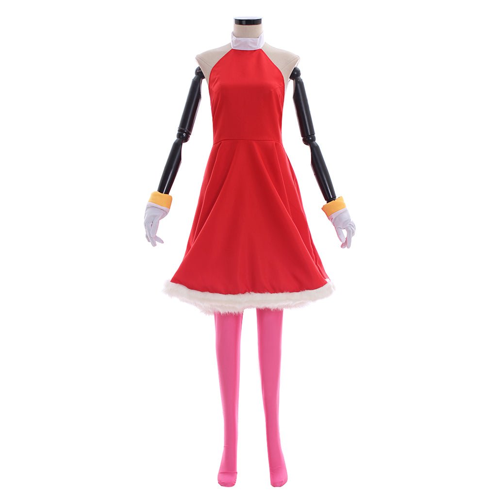 Amy Rose Cosplay Kostüm - Rosy The Rascal Rotes Kleid Outfit für Frauen | Spiel Cosplay Serie