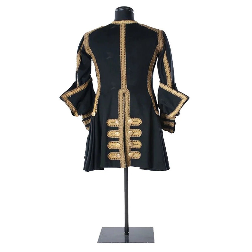 Gothic Steampunk Viktorianischer Frack für Männer - Schwarze Piratenjacke | Maßgeschneidertes Mittelalterkostüm von Silberkönig