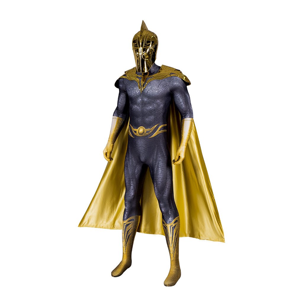 Black Adam Bodysuit Umhang Maske Cosplay Kostüm Vollständiges Set Männer Halloween Auftritt