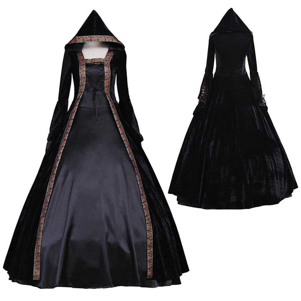 Viktorianisches Rokoko Mittelalter Kleid Miko Ball Gothic Punk Schwarzes Samtkleid Cosplay Kostüm