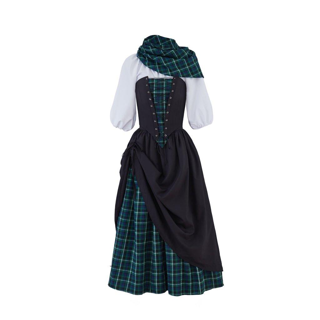 Outlander Claire Fraser Cosplay Kostüm Kleid | Hochland Mittelalter Rococo Schottisches Kostüm für Frauen