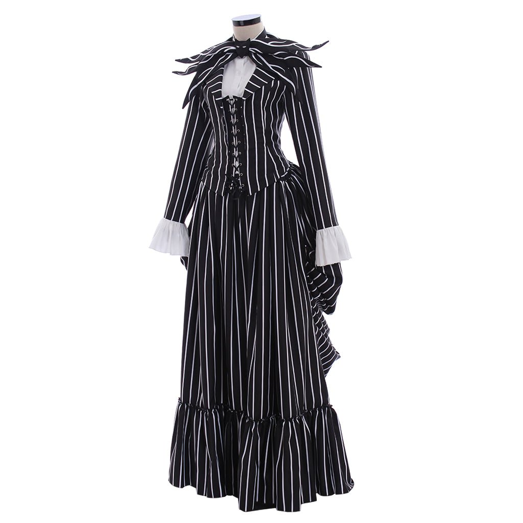 Jack Skellington Kostüm Schwarz-Weiß gestreifter Anzug Jacke Party Halloween Kleidung