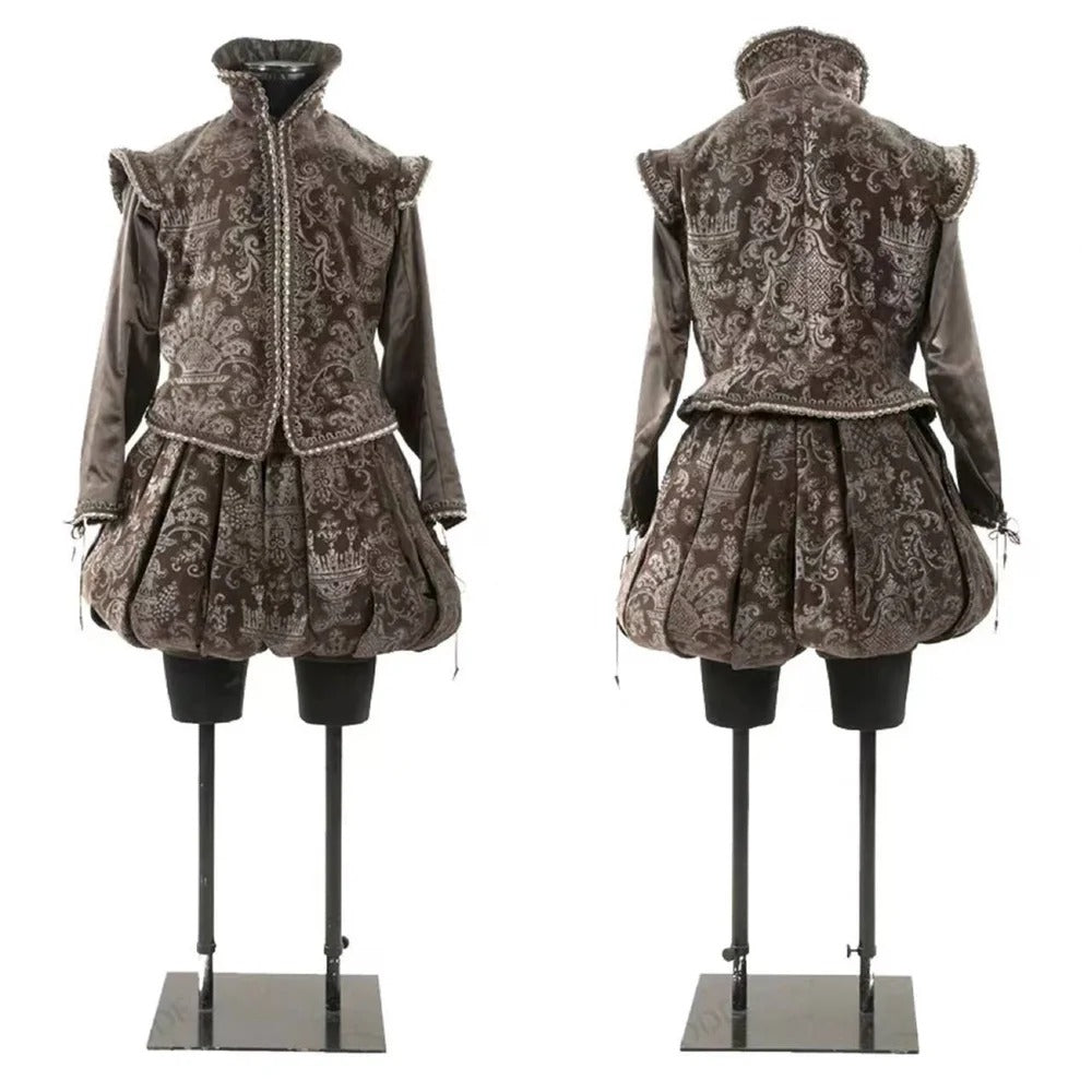 15. Jahrhundert Tudor König Cosplay Kostüm - Königlicher Prinz Adeliger Renaissance Outfit | Silberkönig Mittelalter Serie