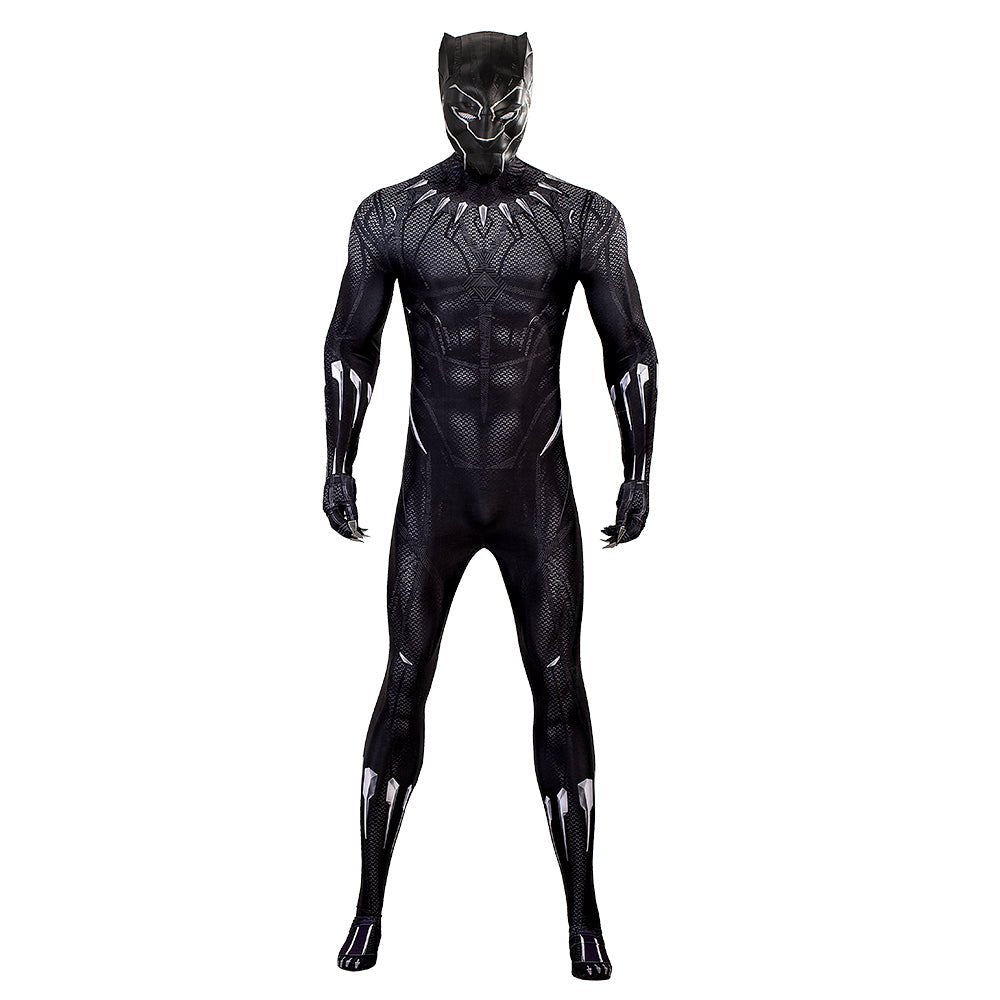 DC Black Panther Anzug Cosplay Kostüm mit Maske für Männer - Halloween Ganzkörperanzug