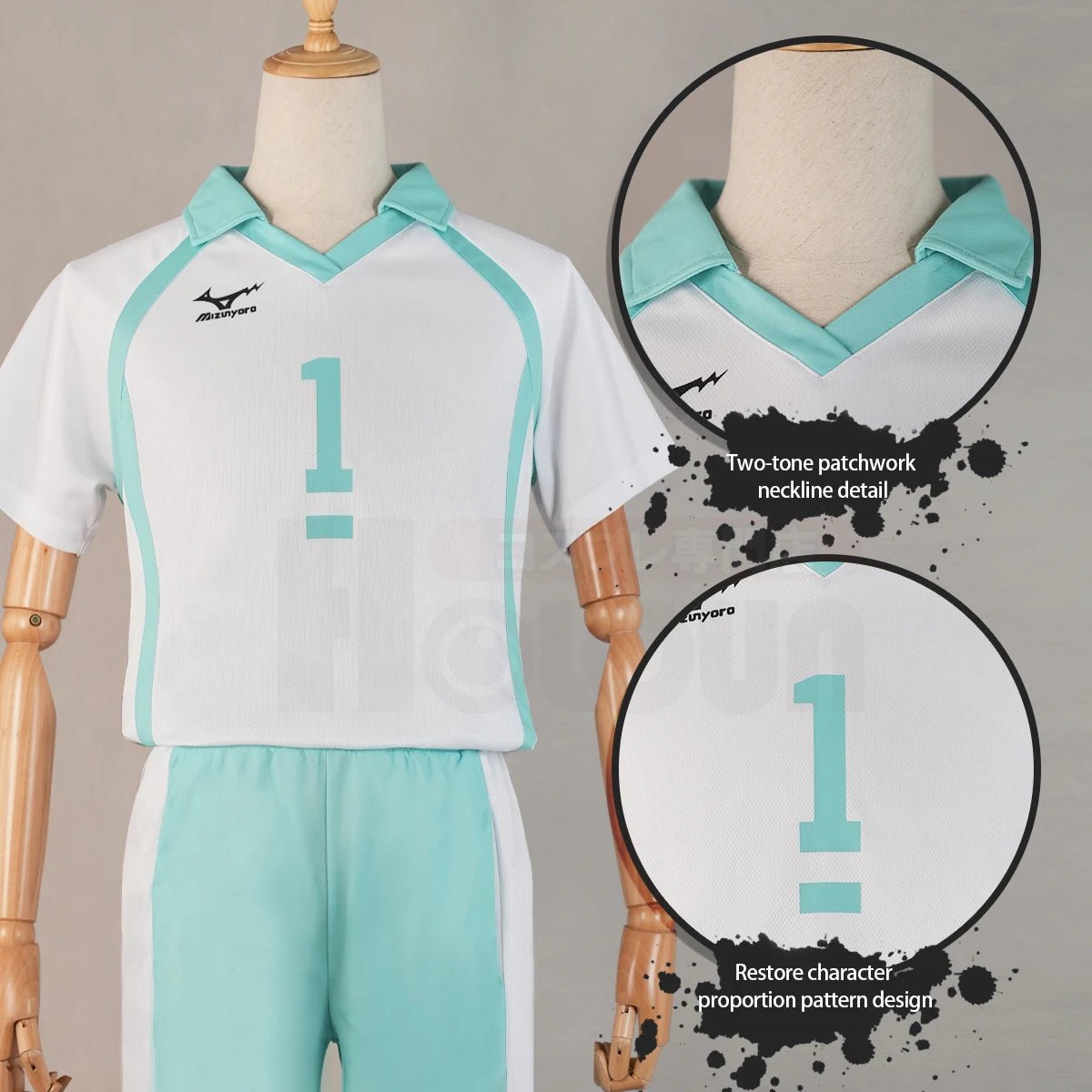 Haikyuu Anime Oikawa Tooru Trikot Nr.1 Cosplay Kostüm Perücke AOBAJOHSAI High School Volleyball Club Uniform Top Shorts