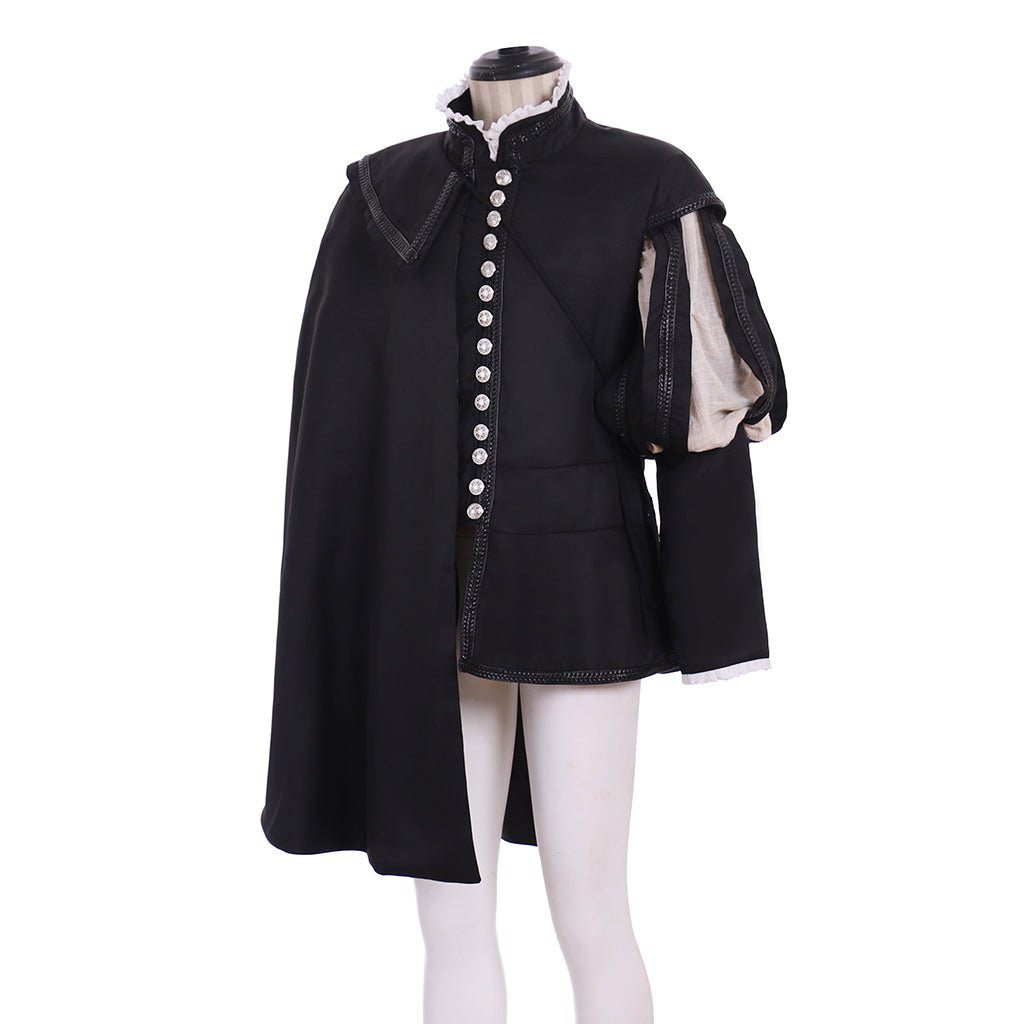 Tudor König Militäruniform mit Umhang - 18. Jahrhundert Renaissance Adelsprinz Kostüm | Silberkönig