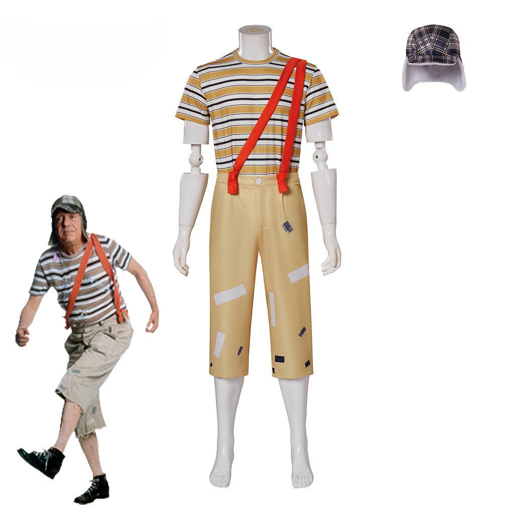 Mexikanische TV-Serie El Chavo Del Ocho Kostüm Männer Gestreiftes Volles Set für Herren Halloween Outfits