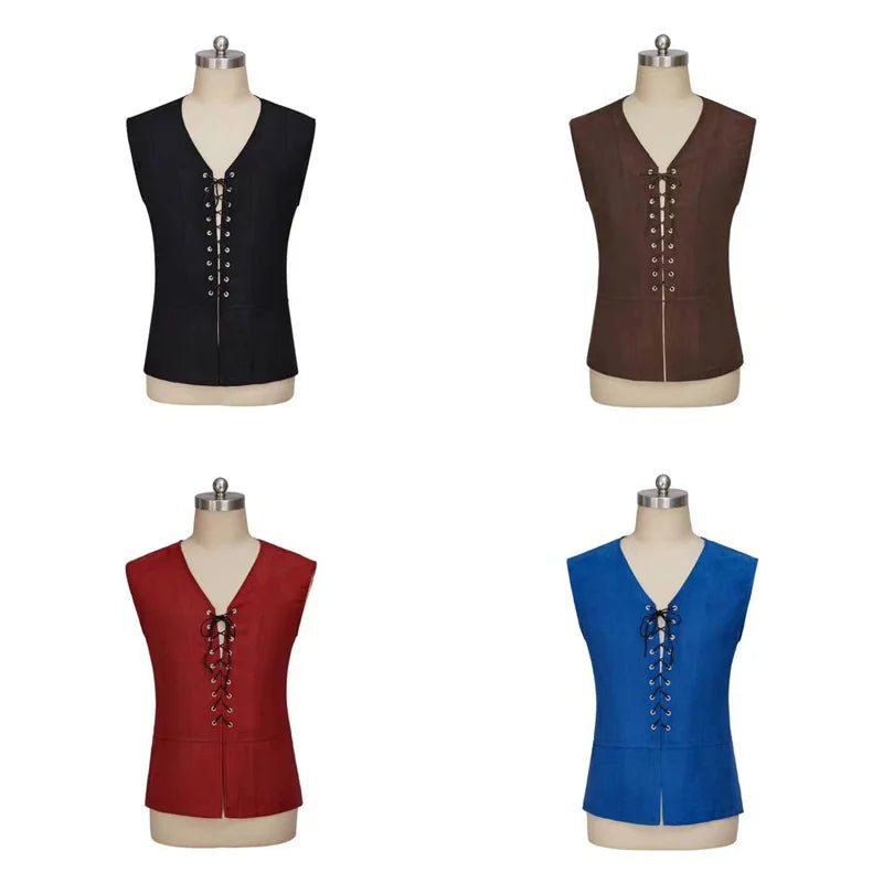 Mittelalterliche Wikinger Steampunk Weste - Gotische Renaissance Piraten Weste für Männer | Silberkönig Cosplay Serie