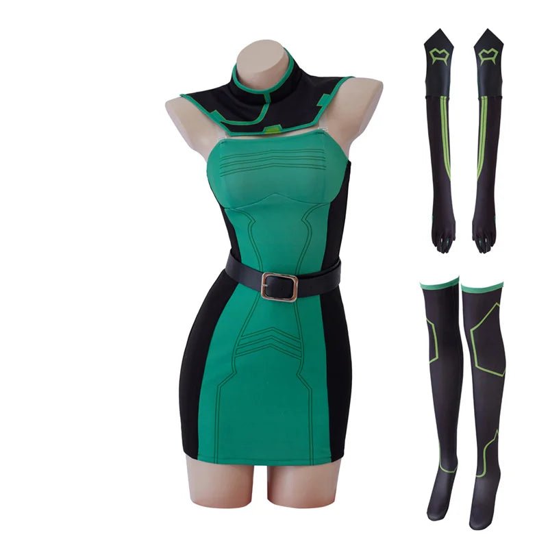 Valorant Viper Cosplay Kostüm – Grünes Kampfkleid für Frauen | Halloween Party Outfit