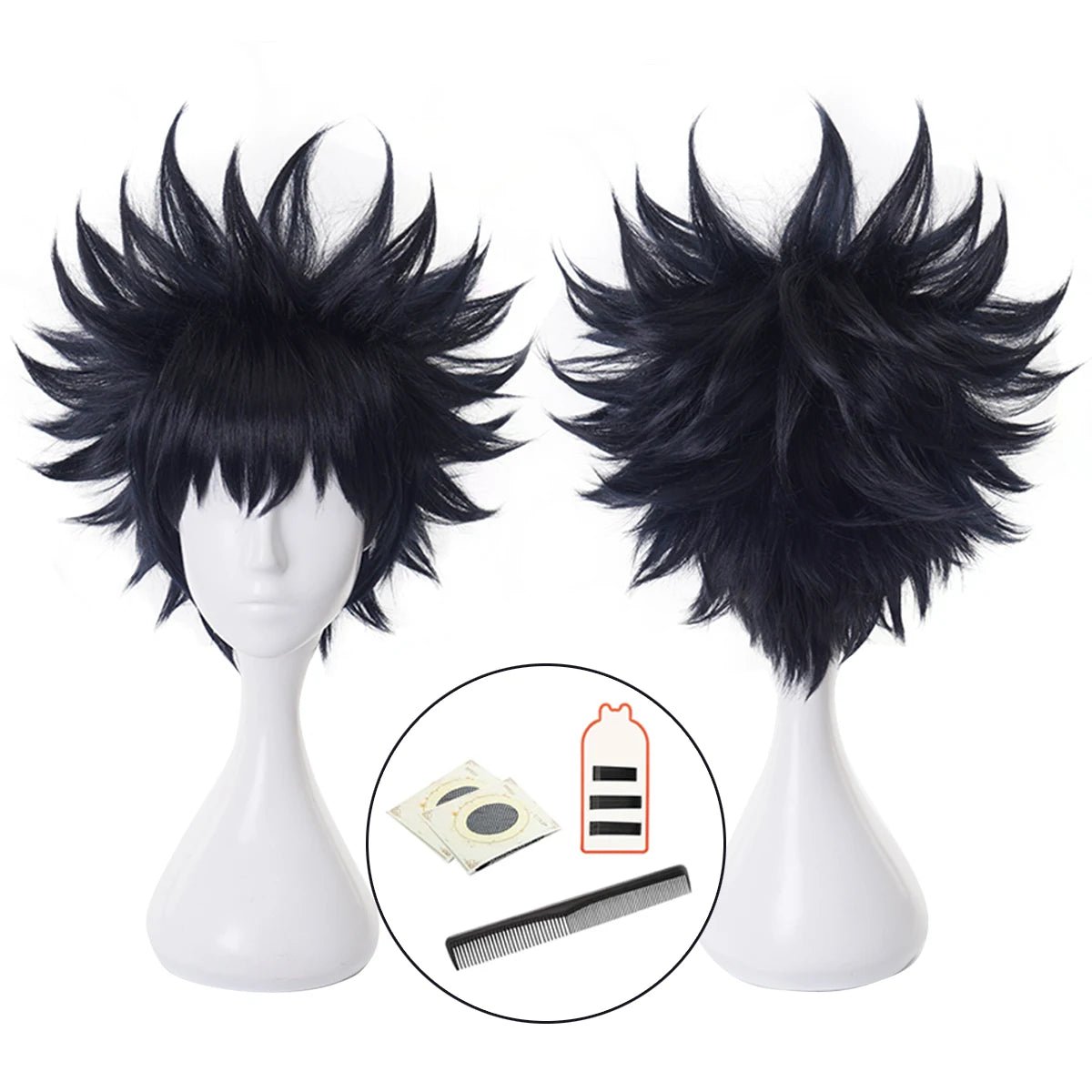 Jujutsu JJK Anime Fushiguro Megumi Cosplay Perücke Rose Netz Synthetikfaser Verstellbare Größe Halloween Weihnachtsfeier