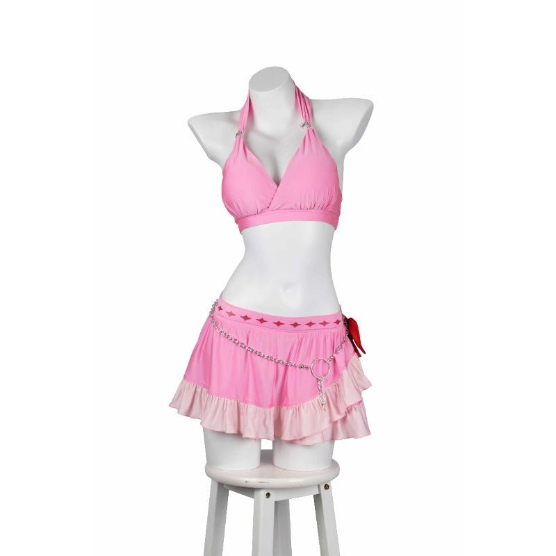 Aerith Gainsborough Badeanzug - Final Fantasy VII Remake Cosplay Pinker Halter Badeanzug