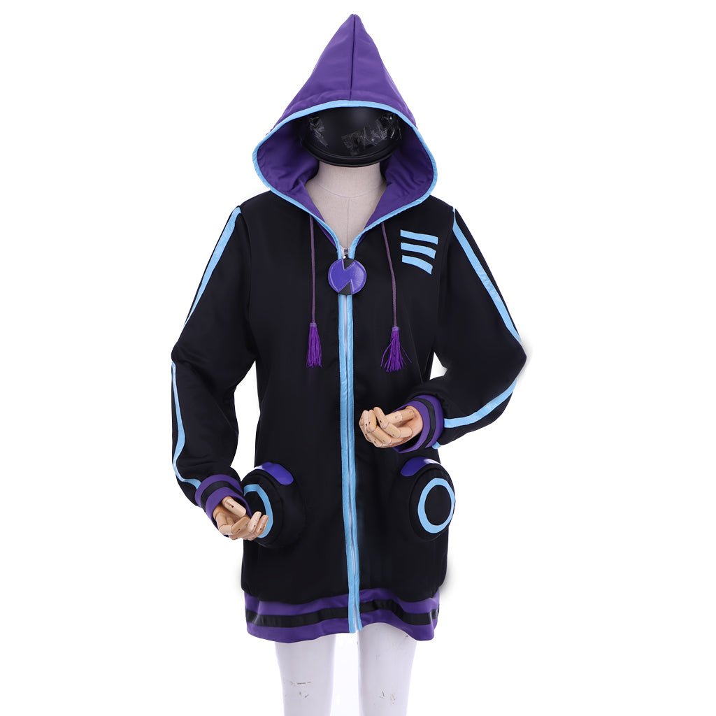 Netune Purple Herz Hoodie Cosplay Kostüm - Hyperdimension Neptunia Schwarze Jacke