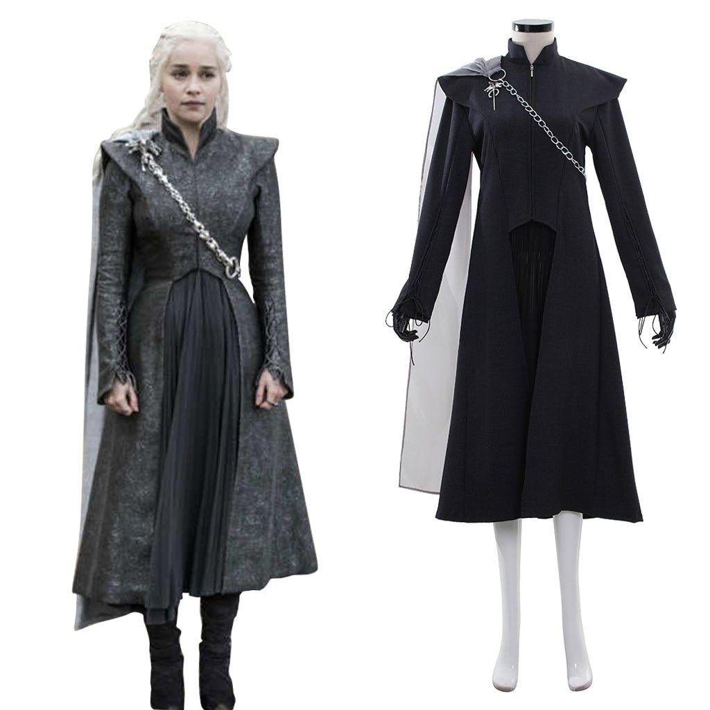 Weihnachts Daenerys Targaryen Cosplay Kostüm | Schwarzer Umhang & Mittelalter Kleid