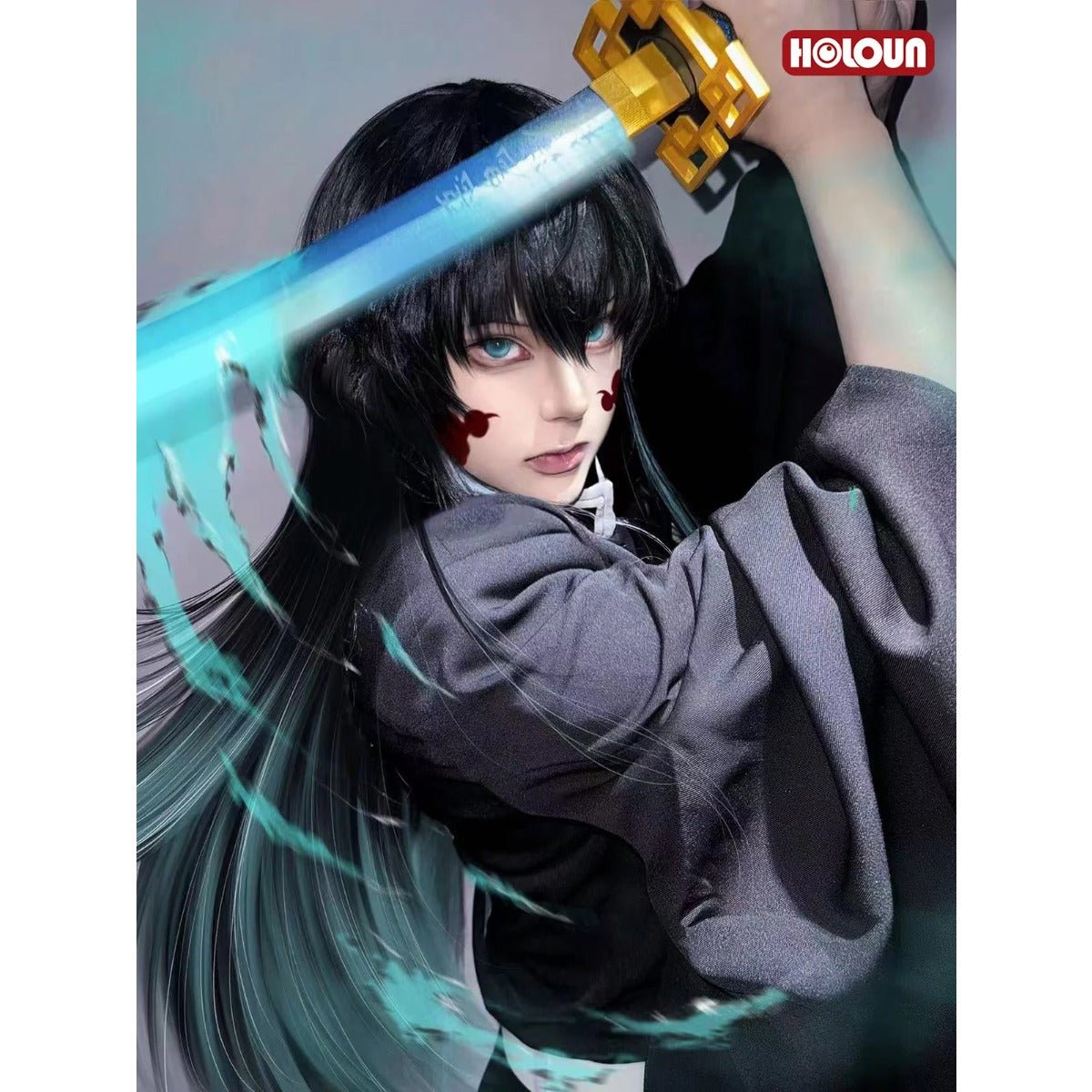 Anime Tokitou Muichirou Cosplay Kostüm Perücke Besticktes Oberteil Elastische Hose Gürtel Rose Netz Cos Convention Halloween Weihnachten