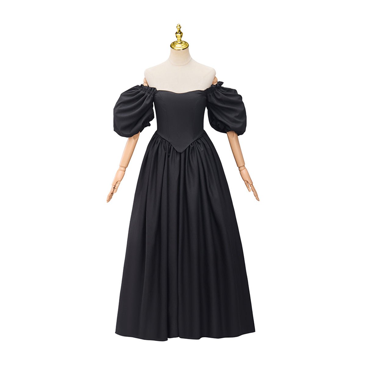 Victoria Schwarz Off-Shoulder Kleid – Elegantes Cosplay Kostüm