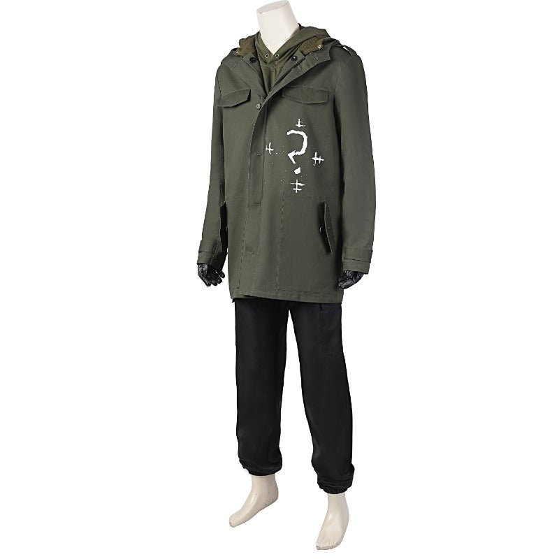 Der Rätsel Cosplay Kostüm Edward Nygma Komplettset mit Maske - Army Grün Anzug