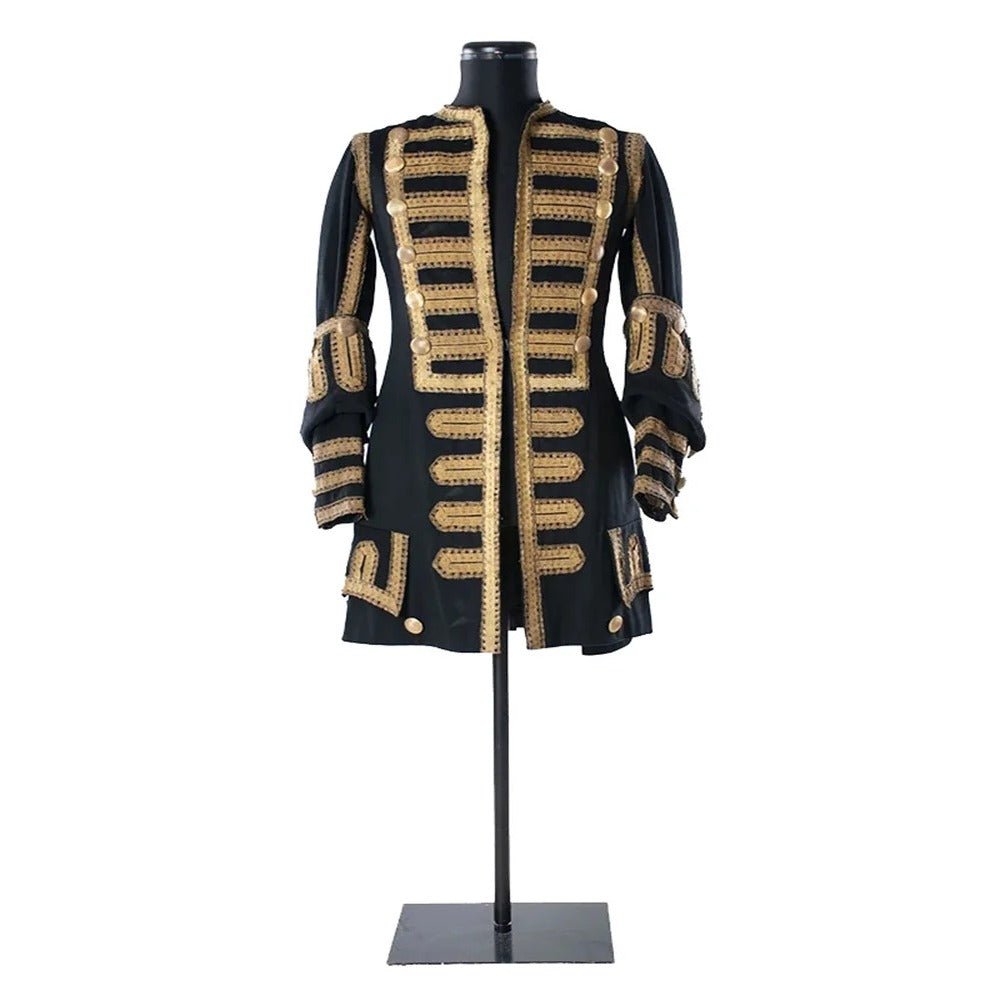 Gothic Steampunk Viktorianischer Frack für Männer - Schwarze Piratenjacke | Maßgeschneidertes Mittelalterkostüm von Silberkönig