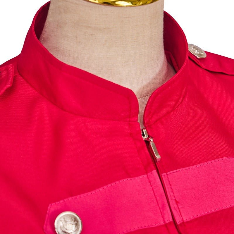 Viktorianischer Steampunk Militärblazer für Frauen - Reißverschluss Crop Jacket für Cosplay