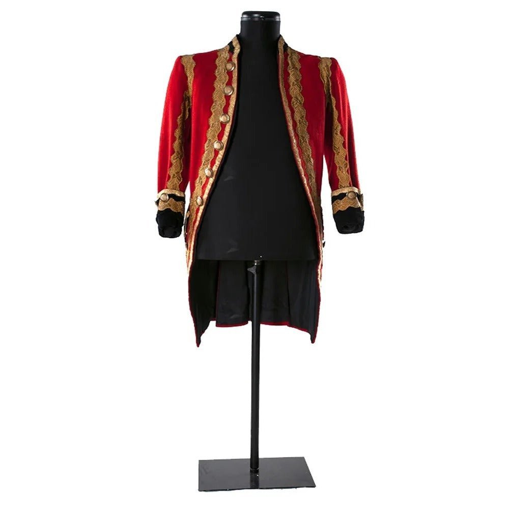 1770er Jahre Männer Roter Jacket Viktorianisch König Prinz Frack Mittelalter Regency Georgian Periode Theater Bühnen Show Uniform