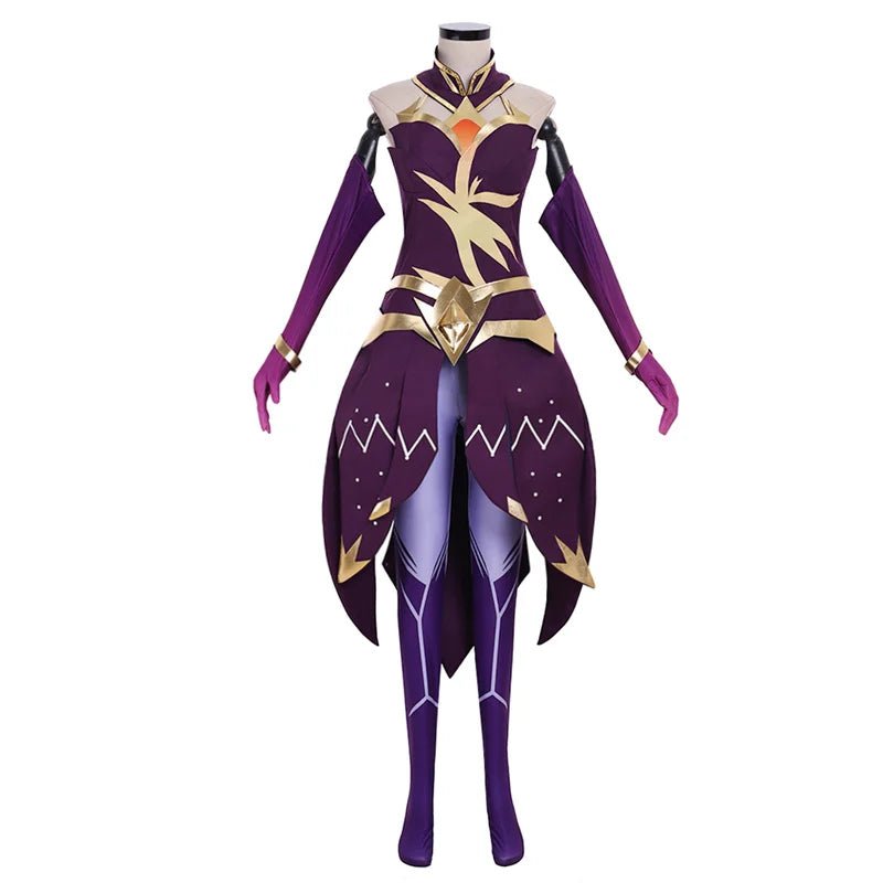 LOL Luxanna Crownguard Cosplay Kostüm die Dame der Luminosität Kampfuniform Set Halloween Party Kostüm für Frauen
