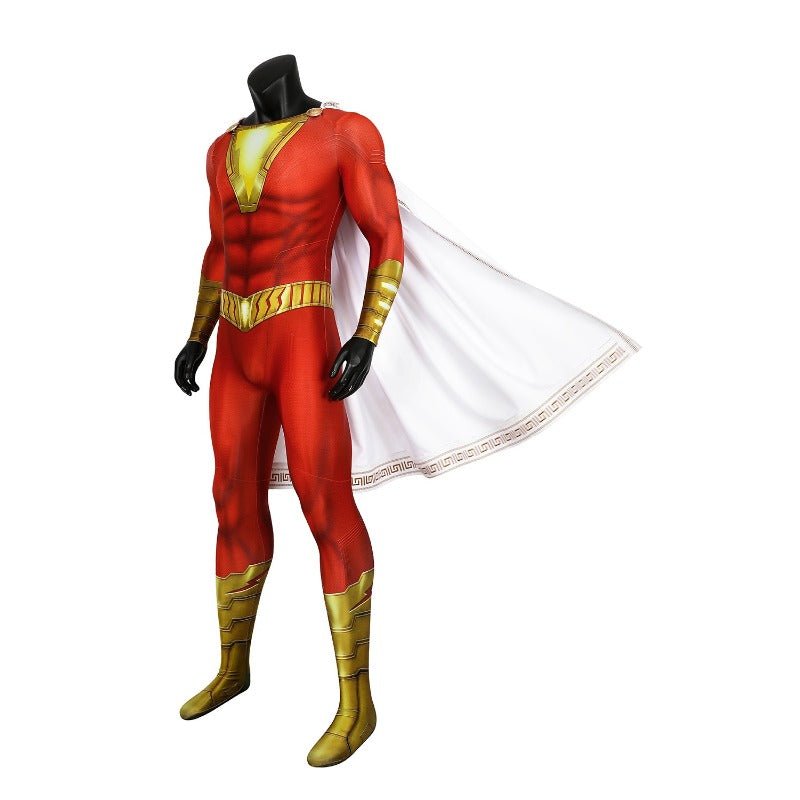 Shazam Billy Batson Captain Marvel Cosplay Kostüm Anzug Zentai Eng Superhero
