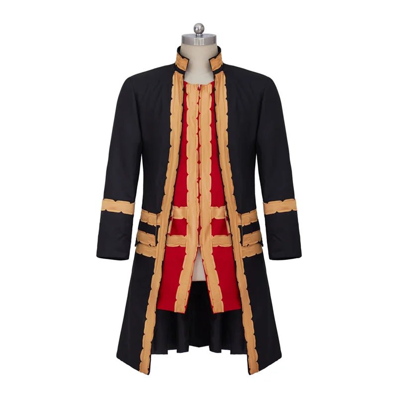 Mittelalterlicher Herren-Zylinder Vollständiger Viktorianischer Regenz-Mantel König 18. Jahrhundert Kolonialoffizier Uniform