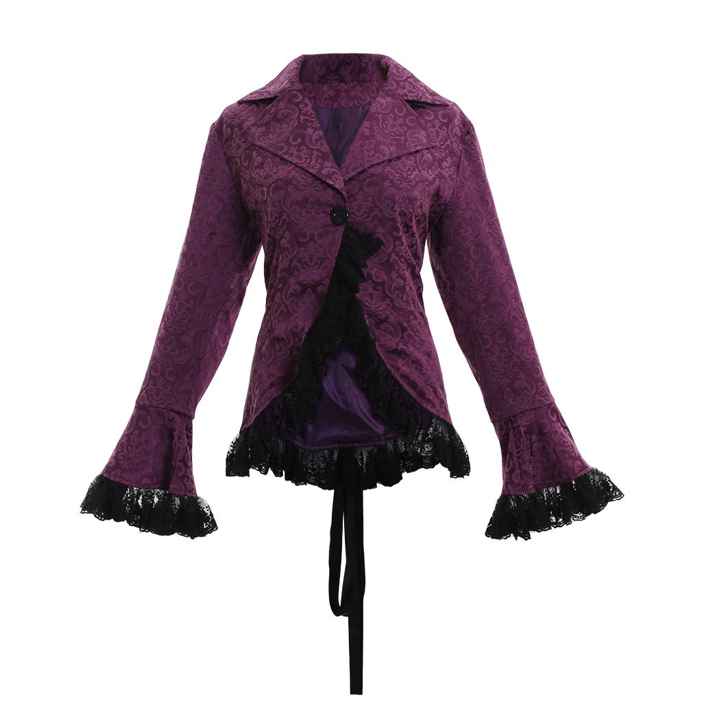 Viktorianischer Renaissance Retro Mantel Damen Spitzenjacke Steampunk Stehkragen Mittelalter Edle Prinzessin Gräfin Cardigan