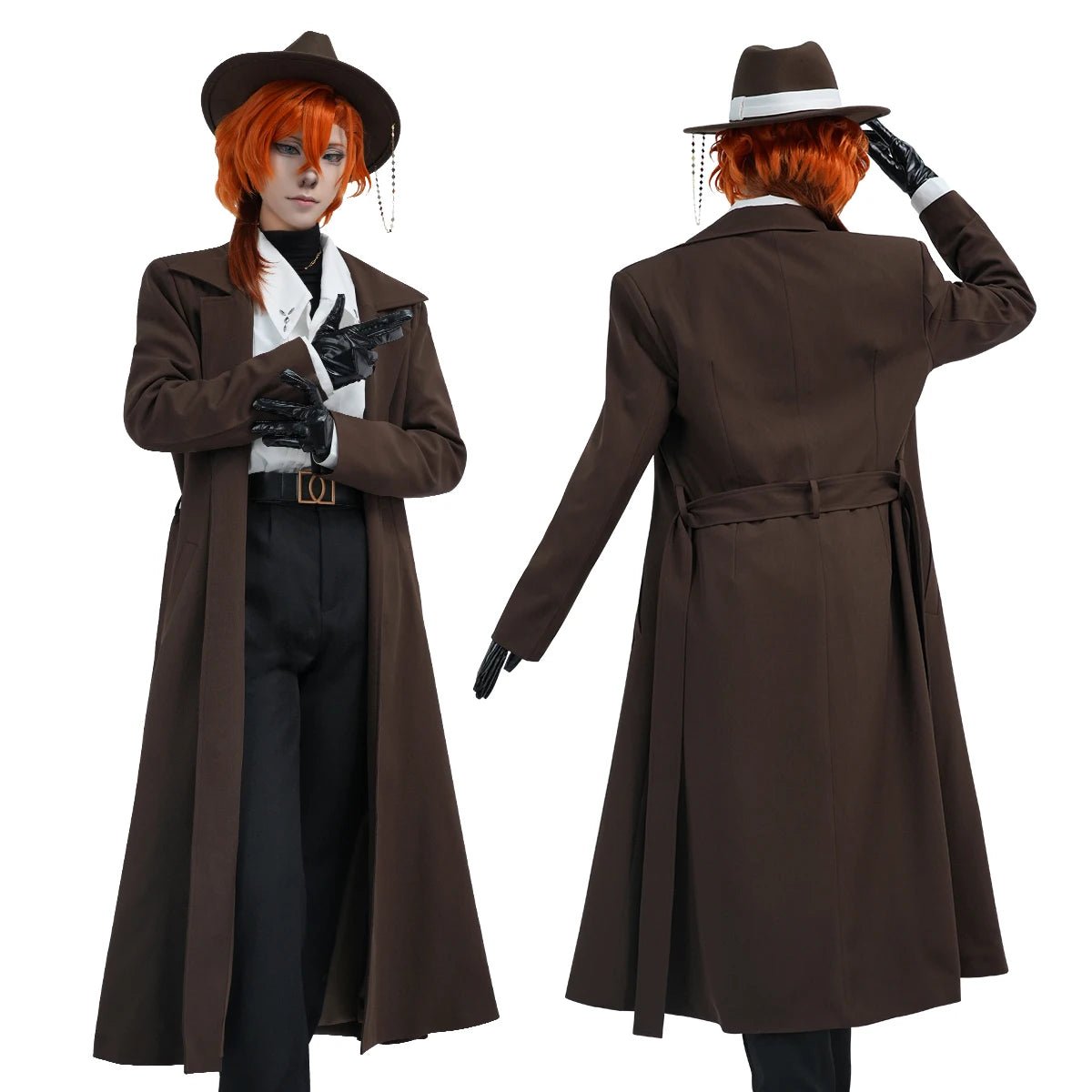 Bungo Anime Nakahara Chuuya Cosplay Kostüm Perücke 10. Jubiläum Mantel Hose Hemd Hut Handschuhe Alltag Halloween