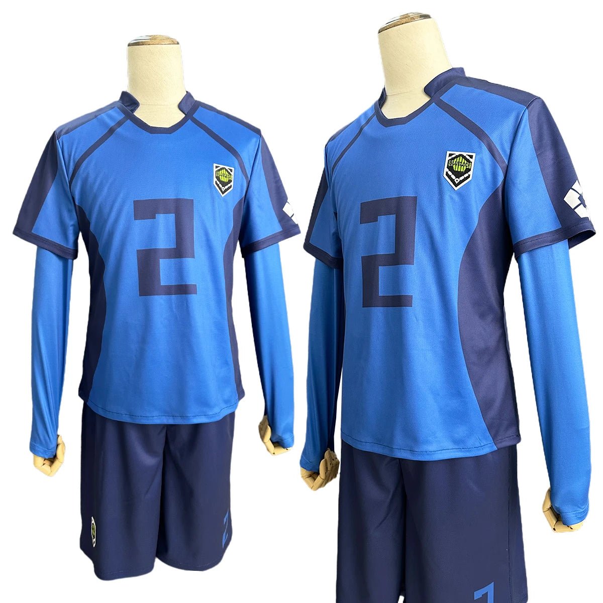 Blue Lock Anime Aryu Nr.2 Cosplay Kostüm Perücke Fußball Team Trikot Sticklogo Täglicher Sport