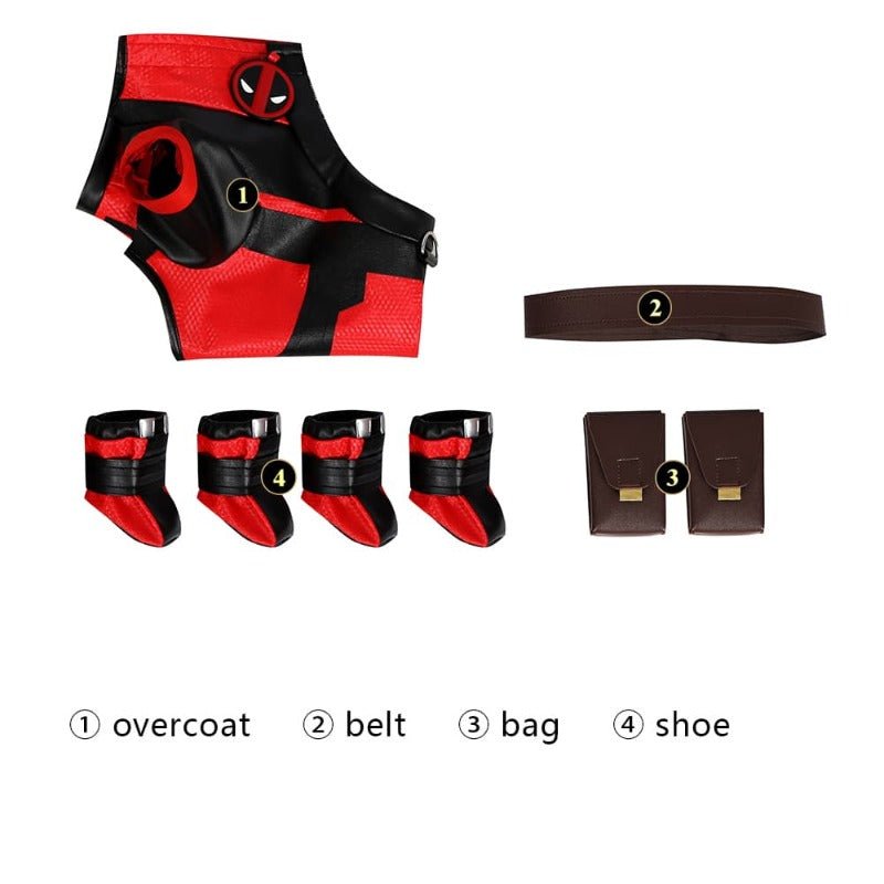Deadpool Hund Cosplay Kostüm - Superhero Haustier Outfit für Halloween & Partys