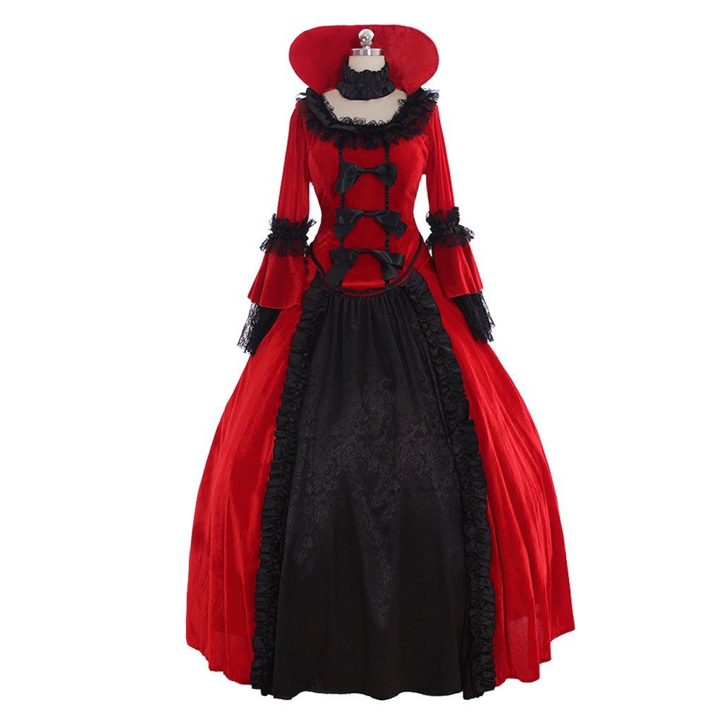 Retro Blumenmuster Frauenkleider Herbst Winter Gothic Kleider Partykleid Weite Ärmel Quadratischer Ausschnitt Schwungvolles Langes Kleid