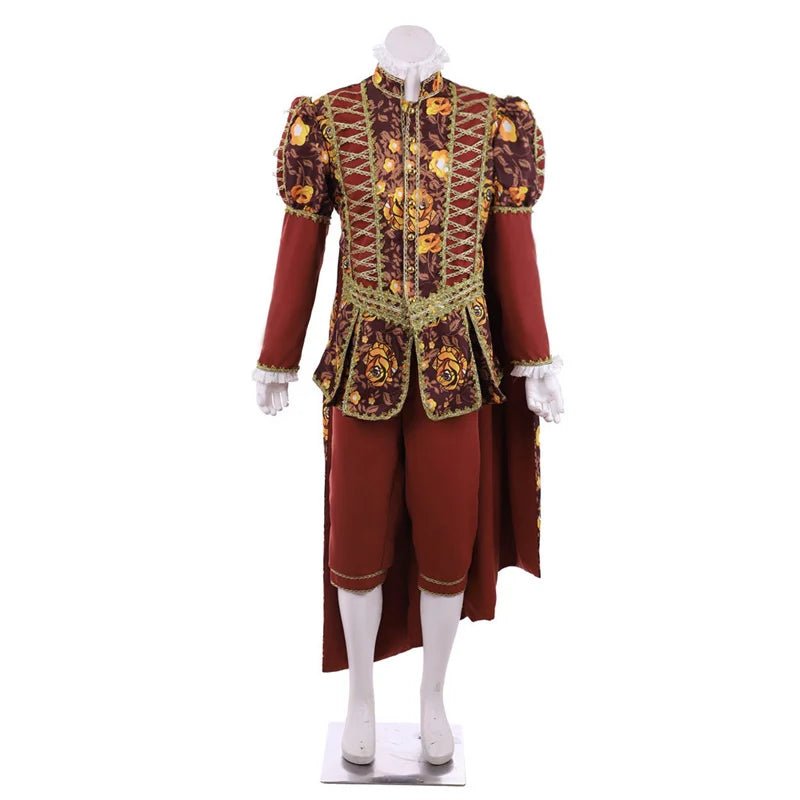 Tudor König Kostüm für Herren - Mittelalterliches Elizabethan Ritter Outfit mit Umhang | Silberkönig Mittelalter Serie