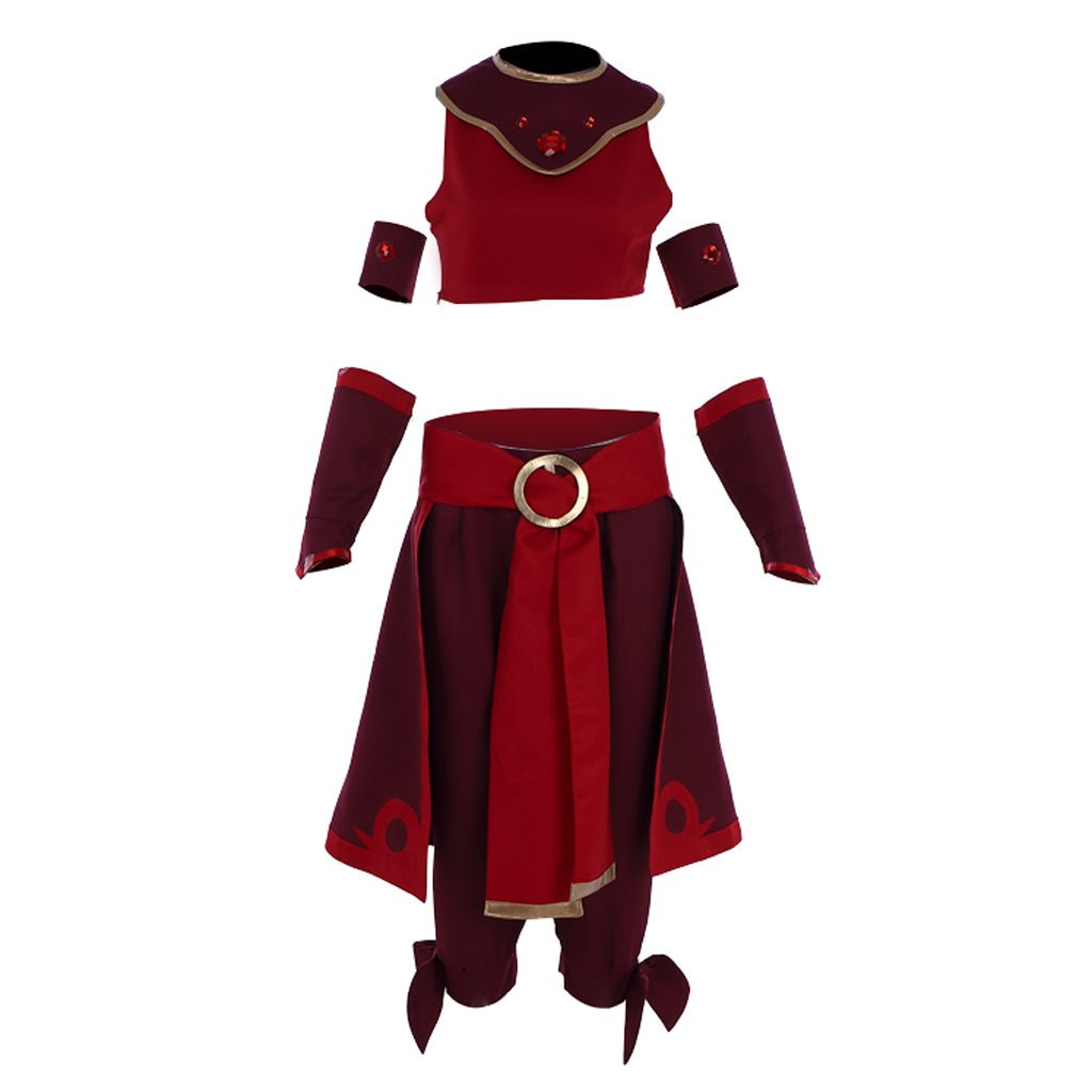 Avatar: Der Herr der Elemente Cosplay Kostüm Kyoshi Krieger Suki Feuer Nation Cosplay Anzug Rotes Kleid