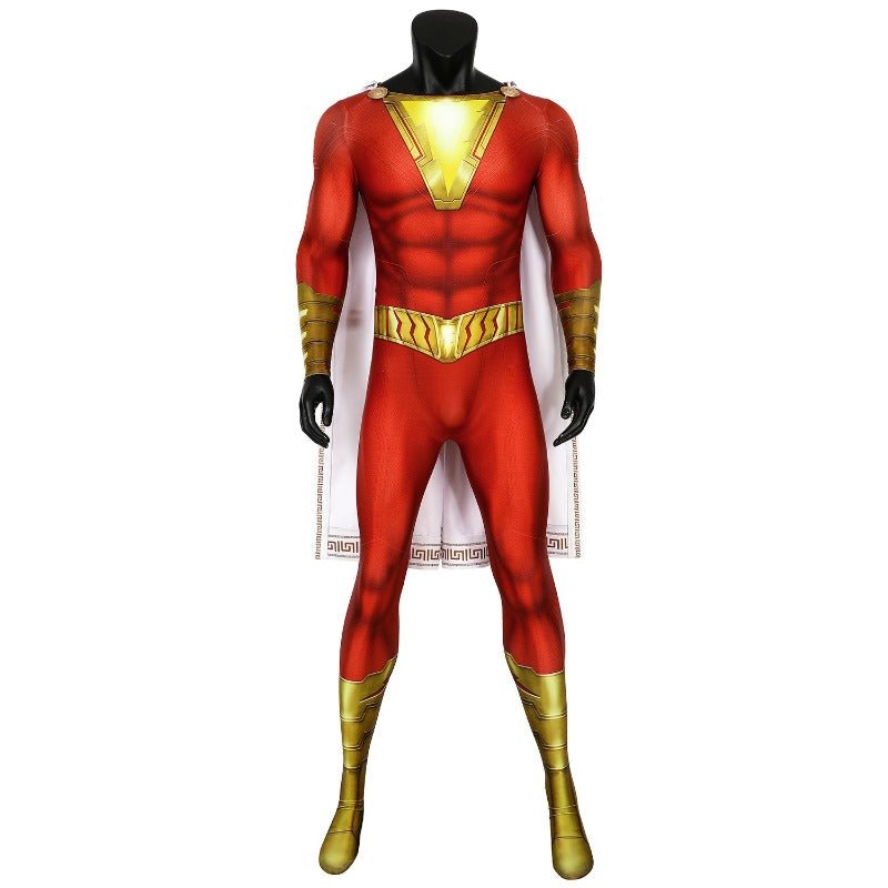 Shazam Billy Batson Captain Marvel Cosplay Kostüm Anzug Zentai Eng Superhero