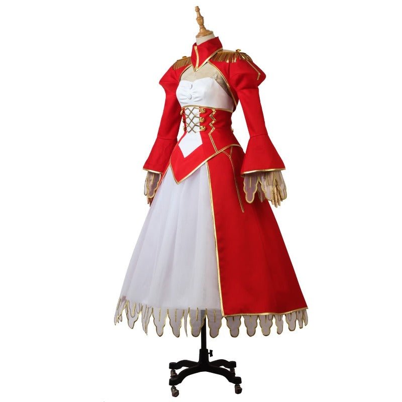 Nero Claudius Cosplay Kostüm Rot Weiß Kleid - Fate/Grand Order Weihnachtsoutfit