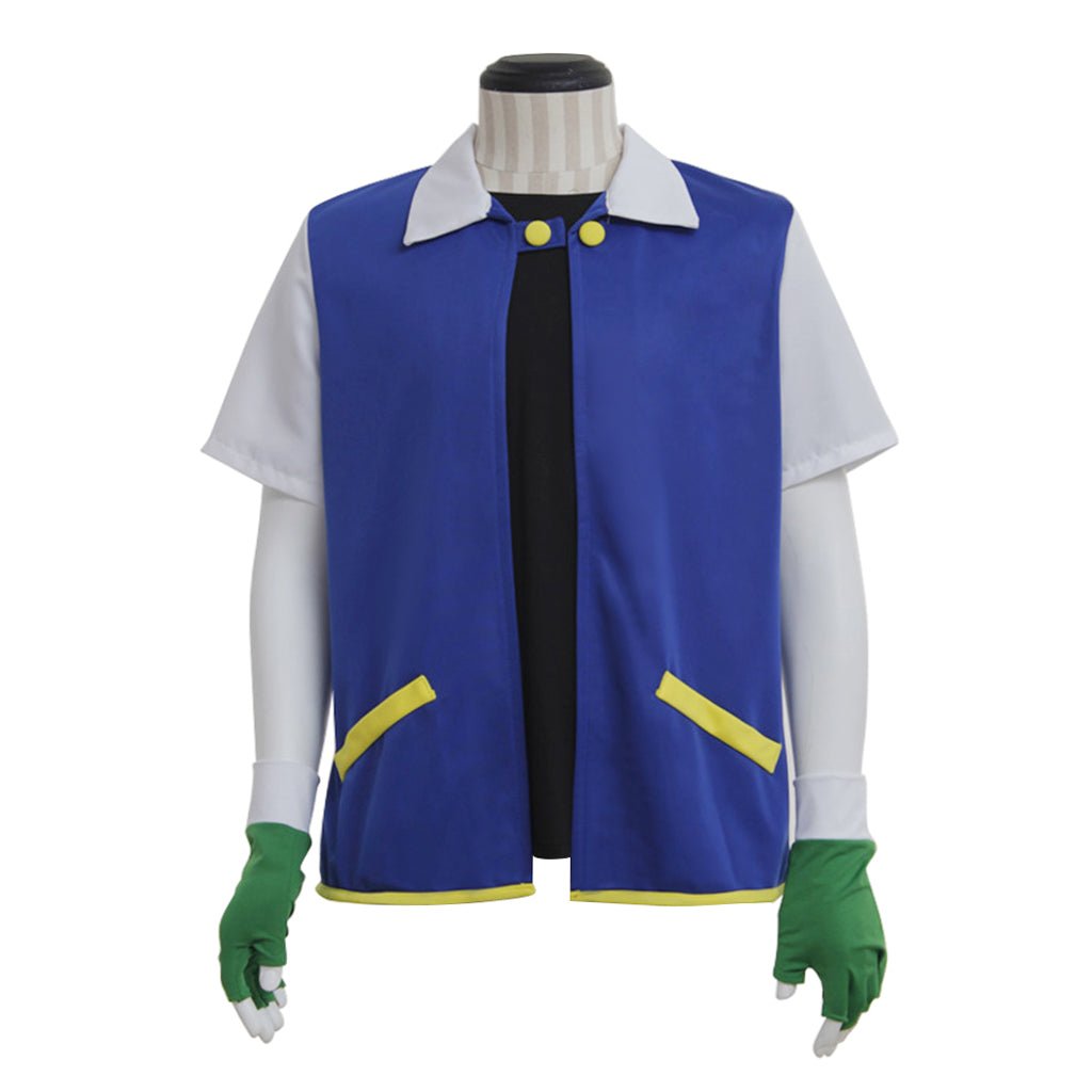 Ash Ketchum Pokemon Blaue und Weiße Jacke - Ikonsiches Anime Cosplay Outfit