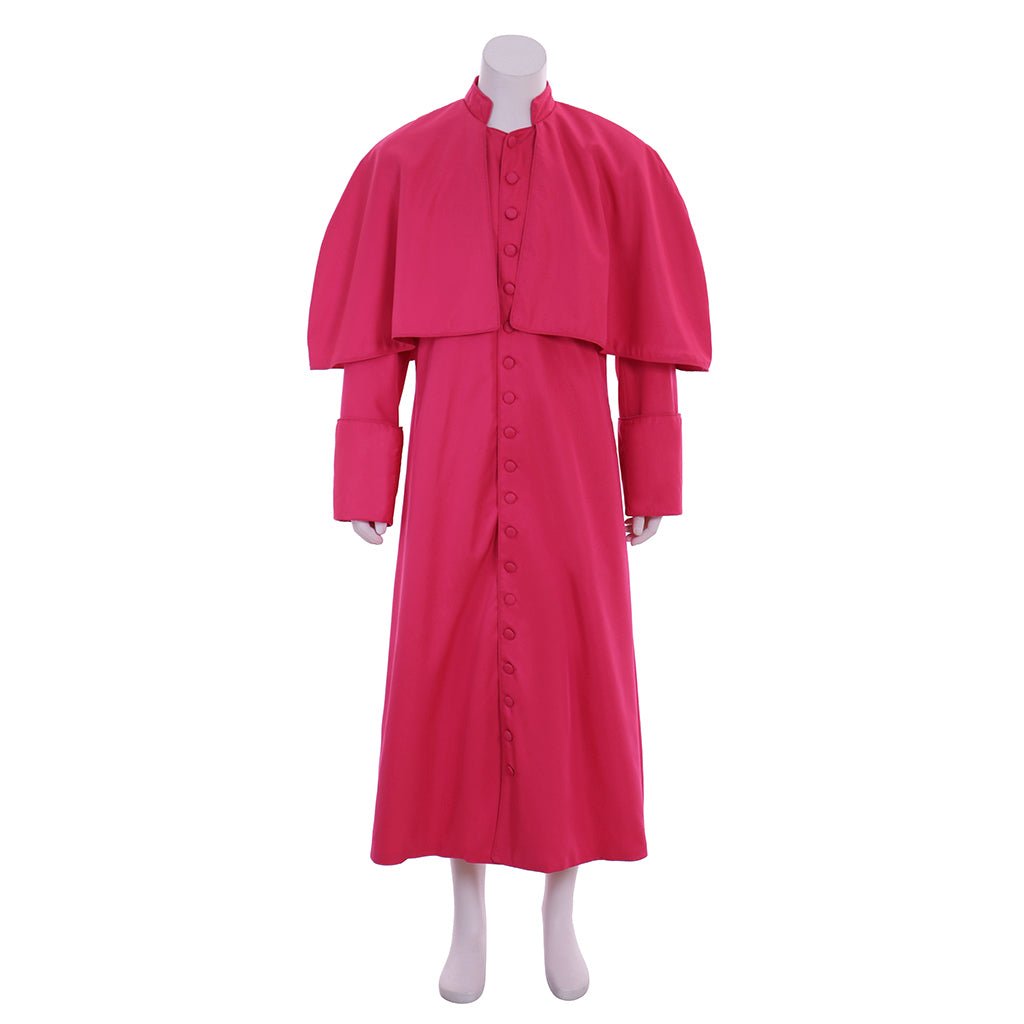 Männer Römische Geistliche Soutane Kostüm - Rote Mittelalterliche Kutte Robe mit Gürtel