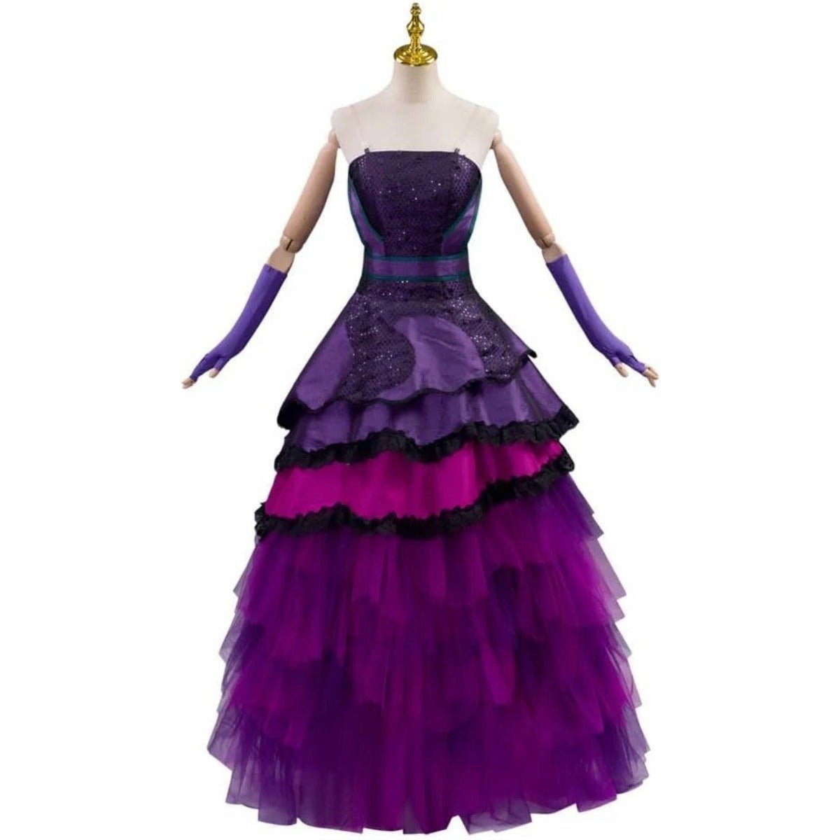 Prinzessin Mal Cosplay Kostüm Damen Lila Ballkleid Gothic Abendkleid Anzug