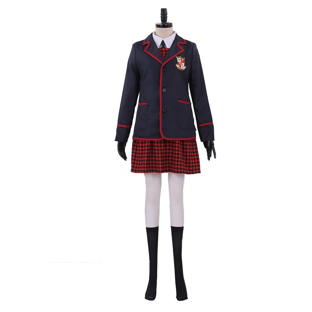 The Umbrella Academy Mädchen Schuluniform Cosplay Kostüm | Echte Jacke und Kleid für Erwachsene