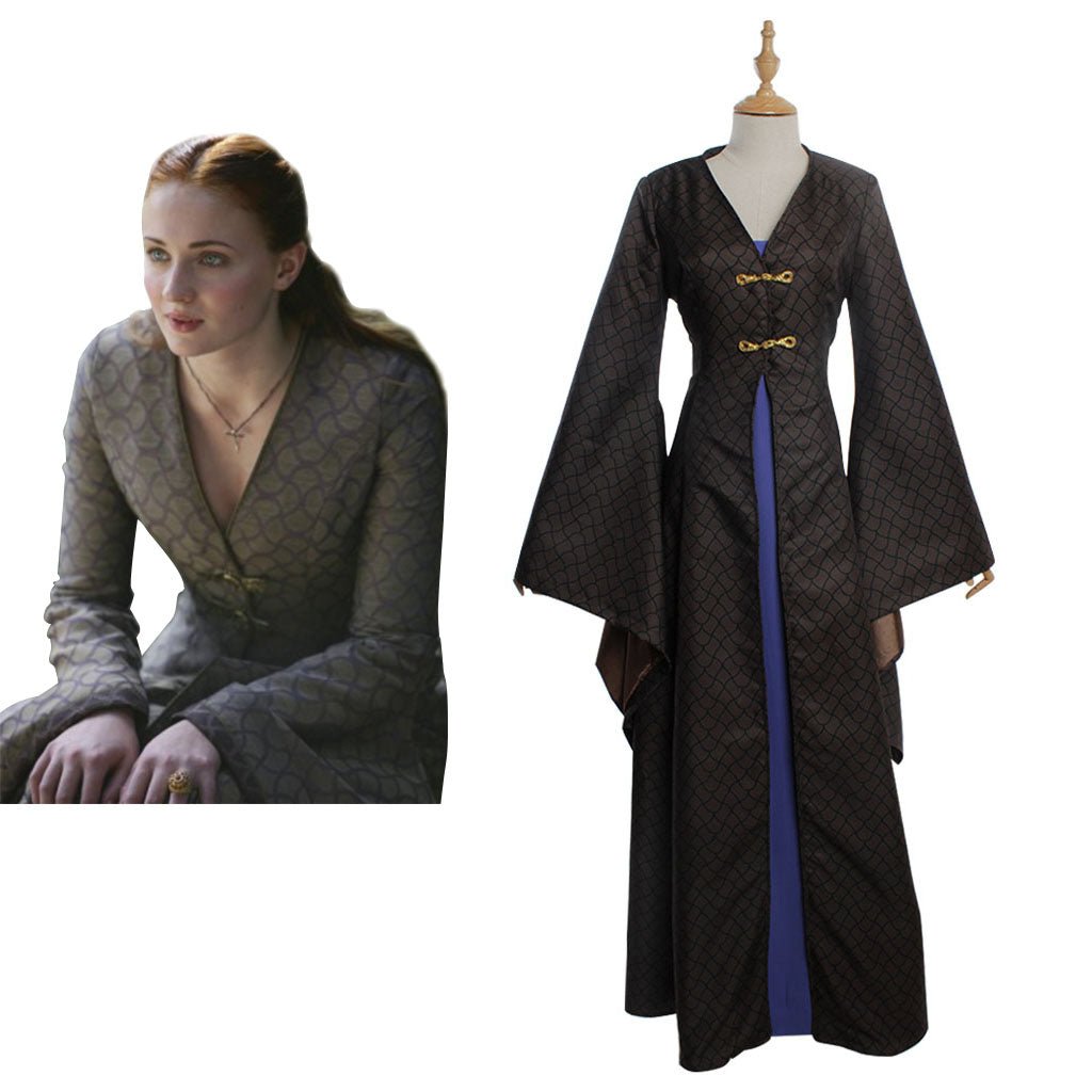 TV Sansa Cosplay Kostüm Frauen Mittelalter Vintage Kleid Halloween Party Outfits