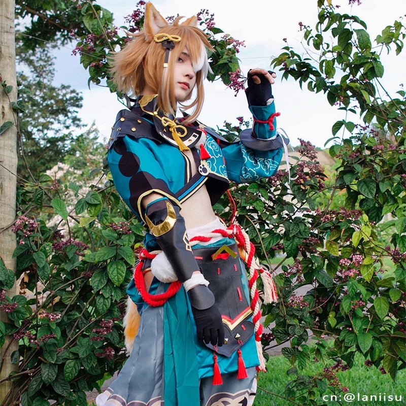 Genshin Impact Gorou Cosplay Kostüm Männer Kampfuniform Fuchs Junge Kostüm Halloween Frauen Cosplay Kostüm Vollständiges Set