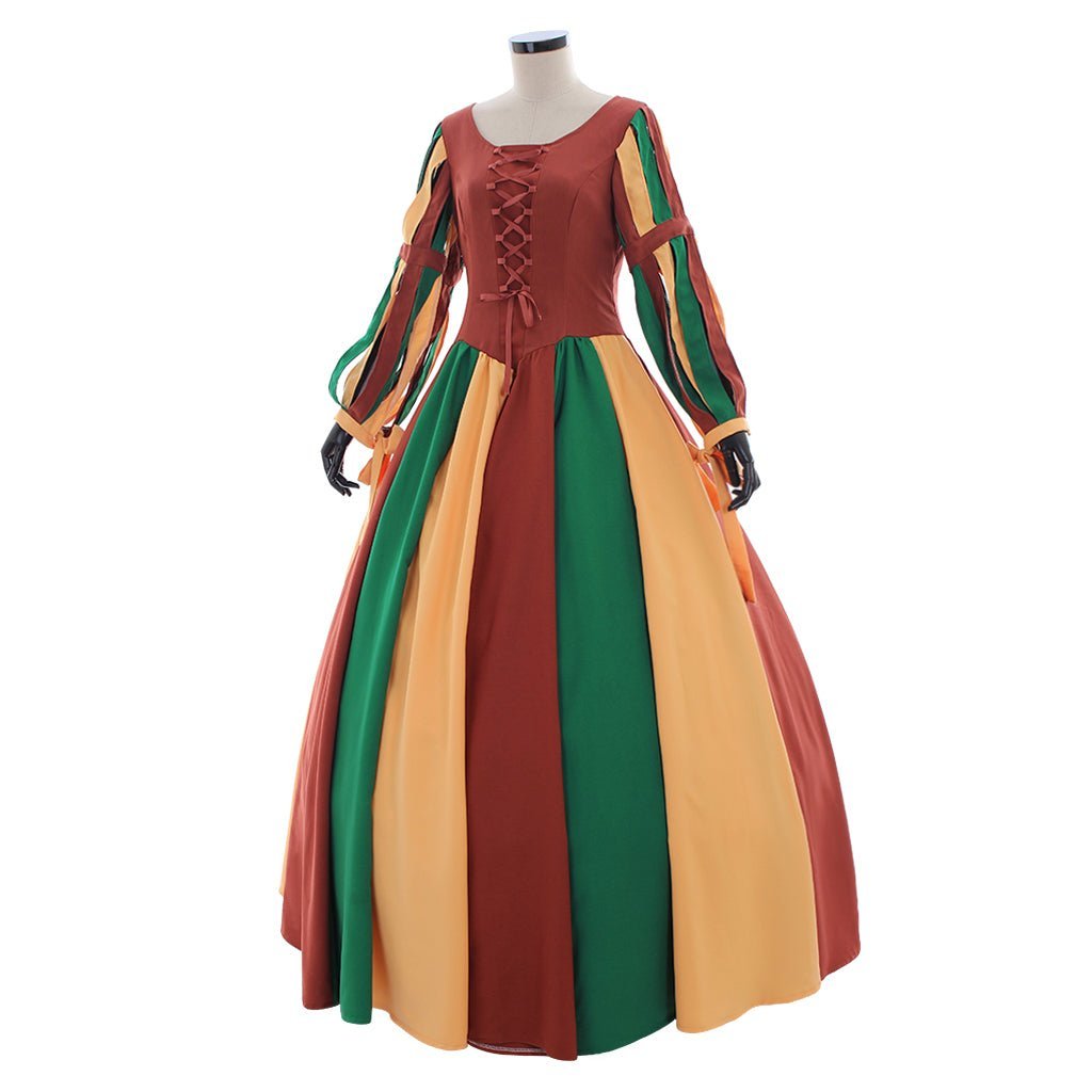 Regenbogen Vintage Kleid für Frauen – Mittelalter Viktorianisches Abendkleid