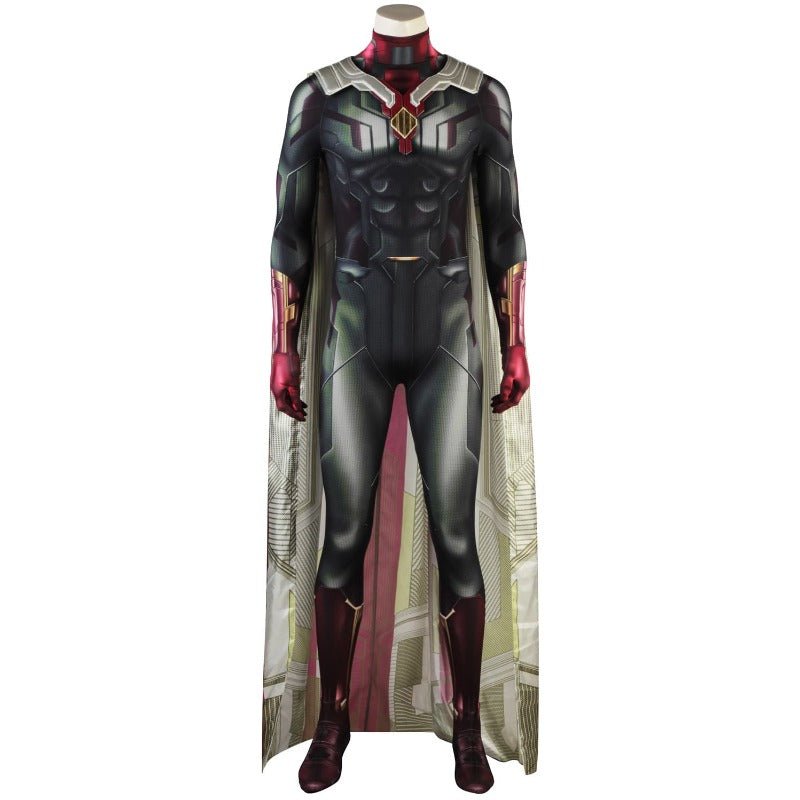 Avengers Vision Cosplay Kostüm 3D gedruckter Anzug mit Umhang
