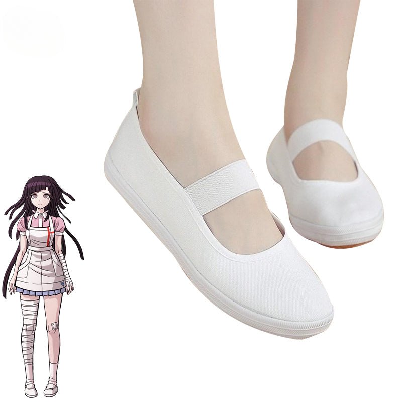 Super Danganronpa 2 Mikan Tsumiki Cosplay Schuhe Weiße Schulsportschuhe Gymnastik Tanz Show Schuhe