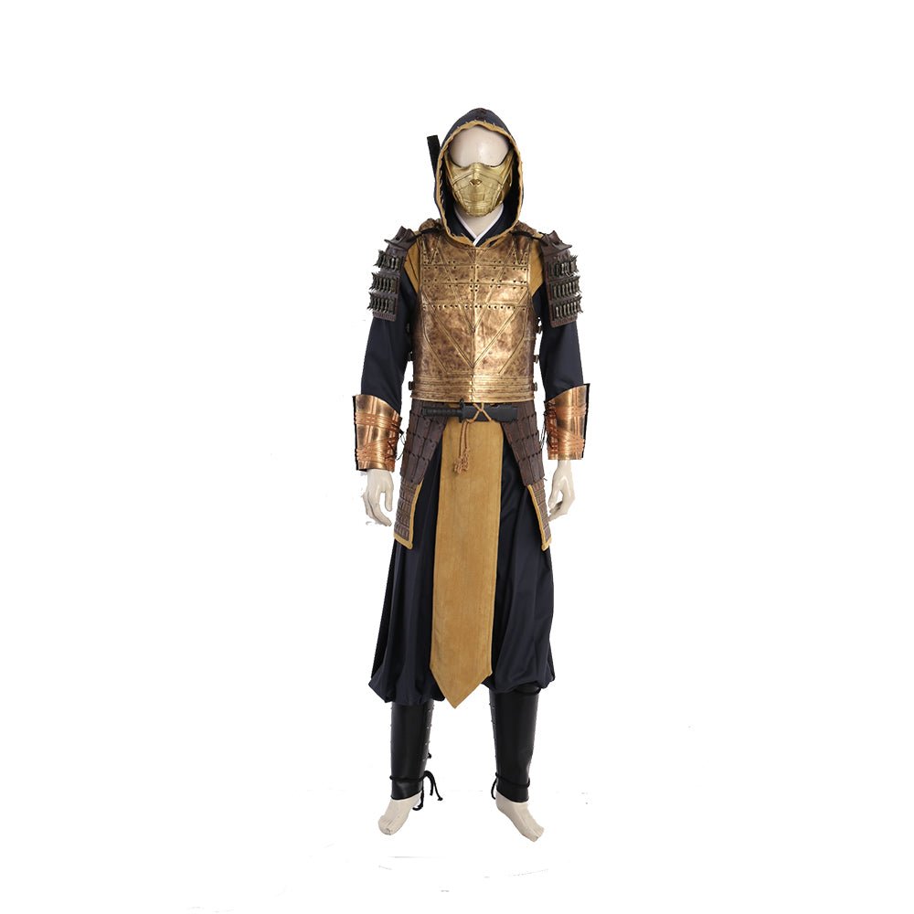 Mortal Kombat Scorpion Cosplay Kostüm für Männer, Halloween Kampfanzug