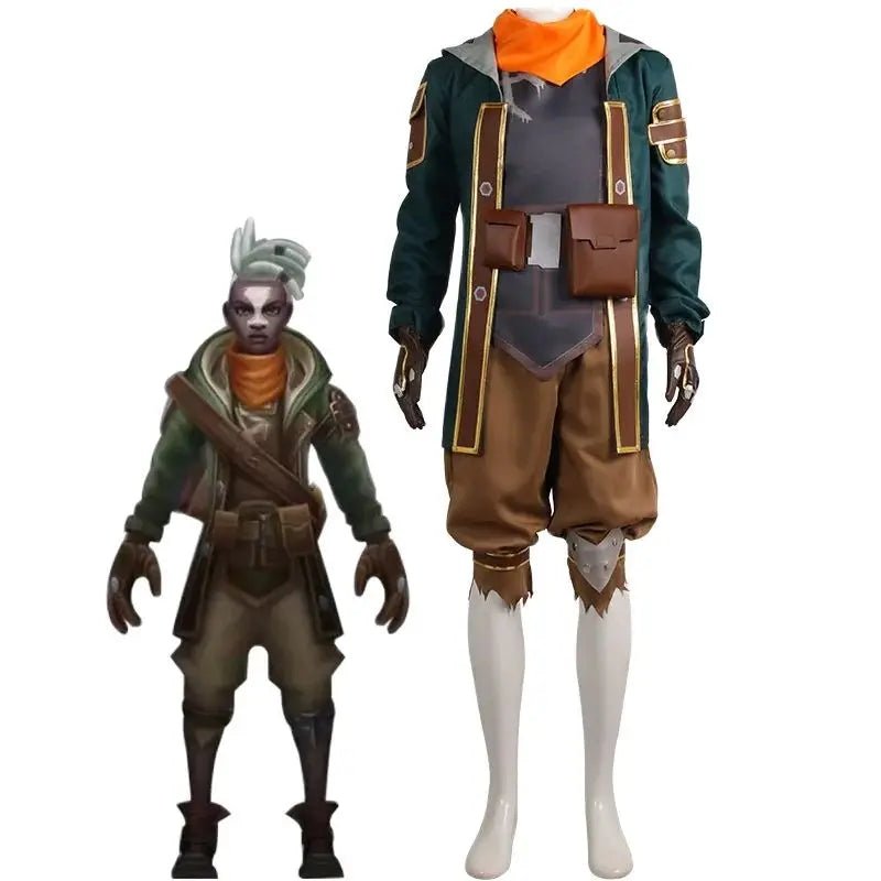 Spiel LOL Arcane Ekko Cosplay Kostüm Jacke Hose Uniform Vollständiges Set für Männer Halloween Karneval Outfit
