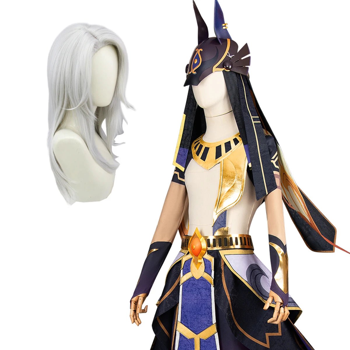 Cyno Der Eremit Genshin Impact Spiel Anime Cosplay Perücke Kopfschmuck Unisex Halloween Kostüm Weihnachts Drag Party Geschenk