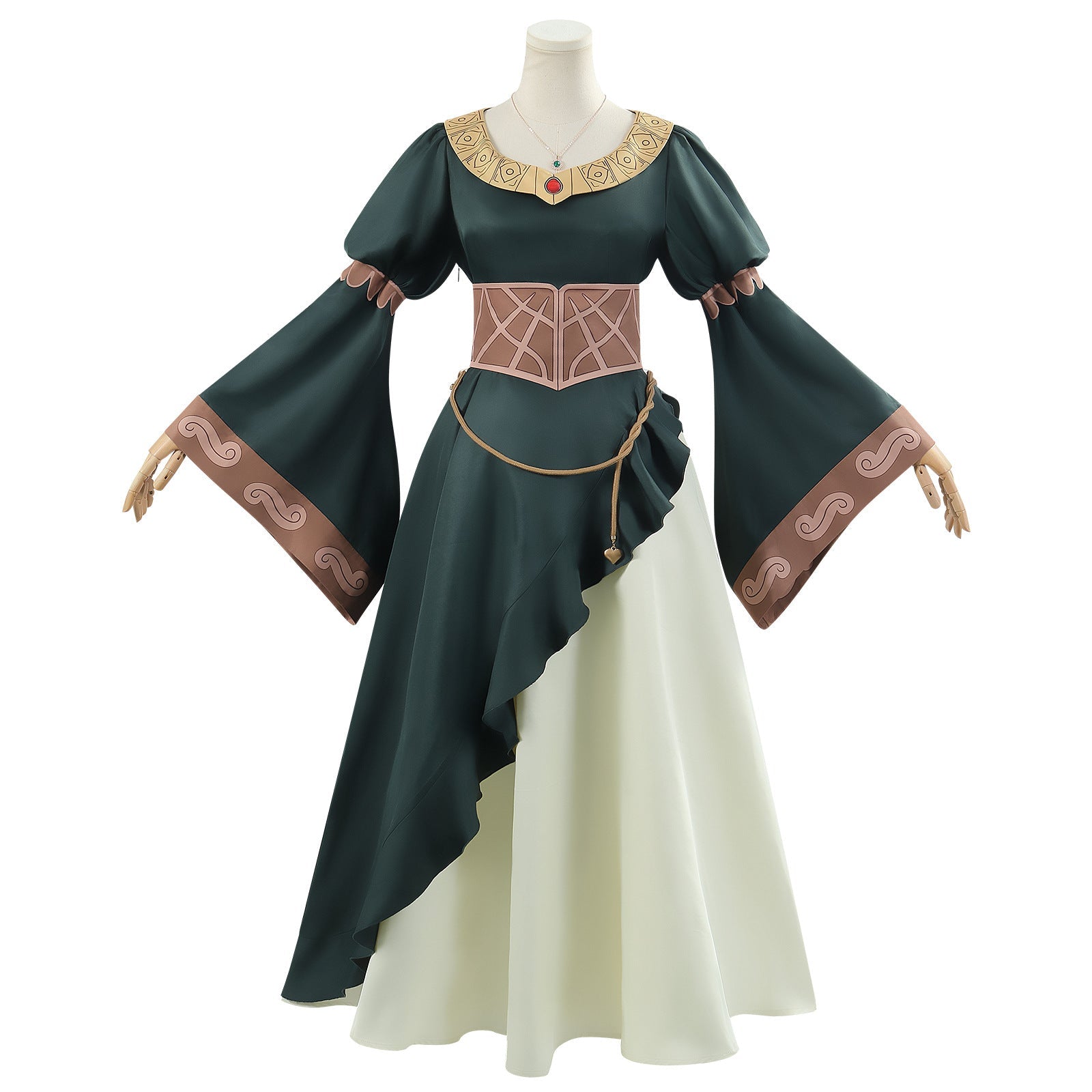 Der Herr der Ringe éowyn Grünes Hofkleid – Helms Klamm Cosplay Kostüm