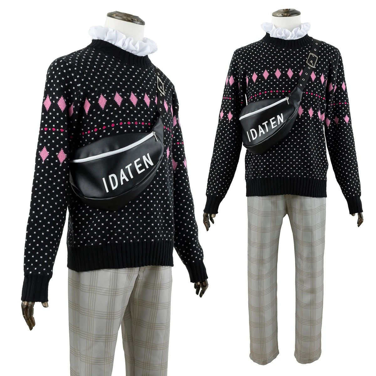 Blue Lock Anime Chigiri Cosplay Kostüm Perücke Alltagskleidung Sweater Hose Tasche Rose Netz Synthetikfaser Geschenk