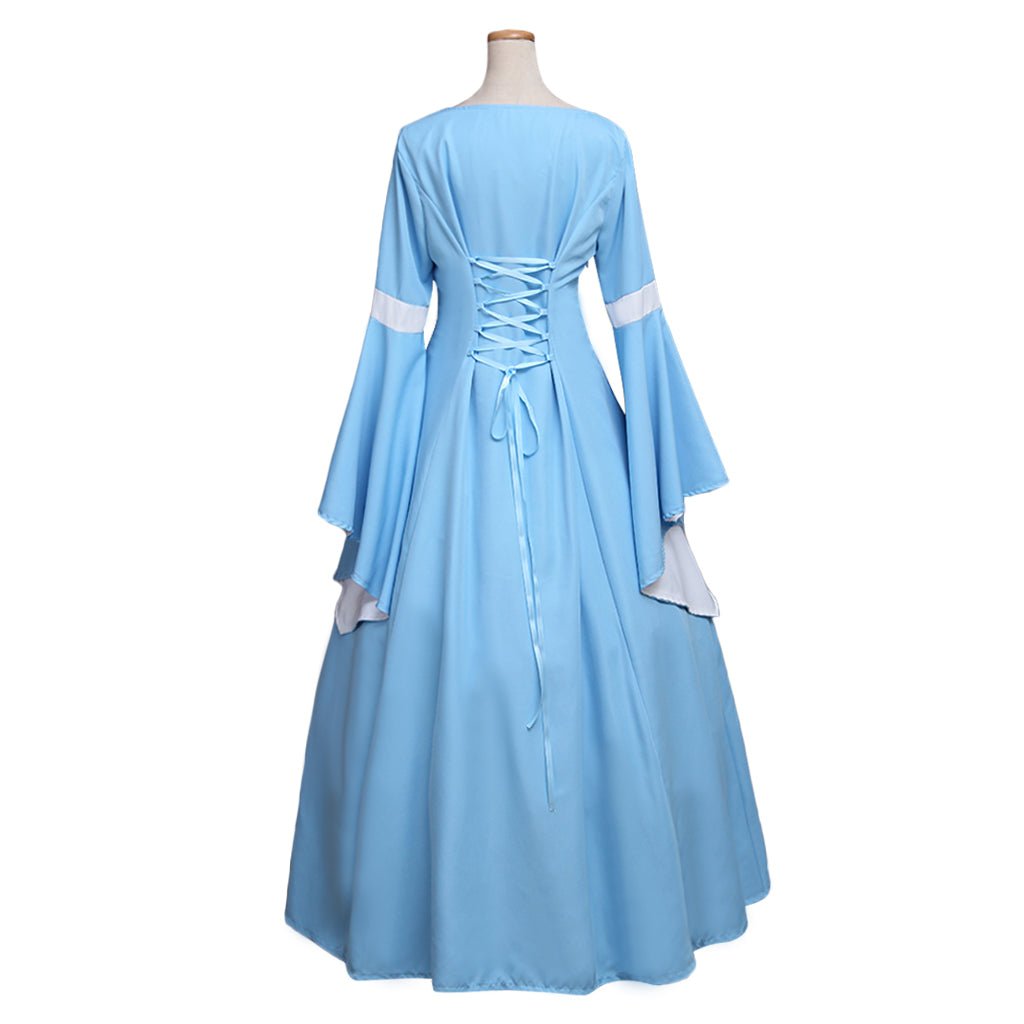 Mittelalter Kostüme für Frauen Gotisches Blaues Vintage Langes Renaissance Viktorianisches Elisabeth Kleid Maßgeschneidert